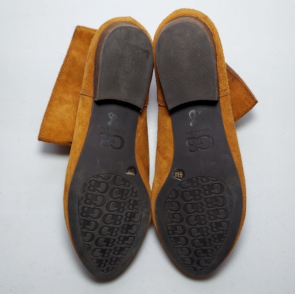 Gianni Bini Ankle Boots Slip-on Slouchy Almond Bootie Buckle Accent Camel Tan 8M - Picture 8 of 9